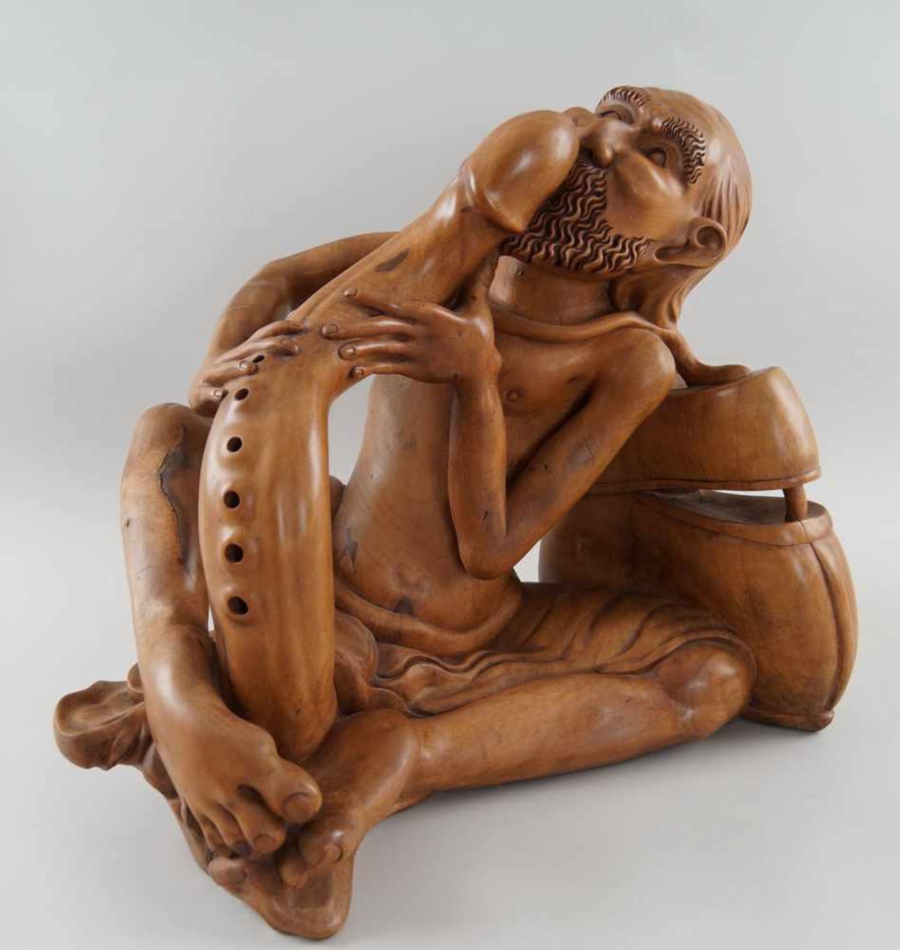 Aussergewöhnliche Ritualskulptur, Holz geschnitzt, 40x47x28cm