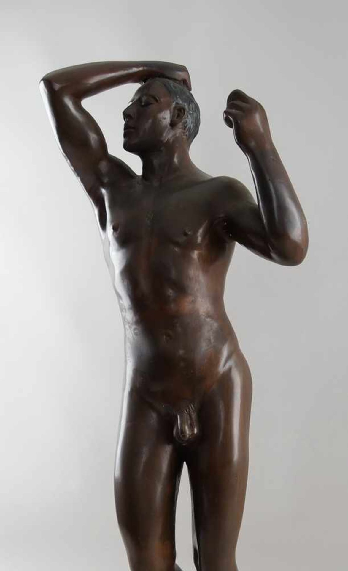 Stehender männllicher Akt, Bronze, H 86cm - Bild 3 aus 6