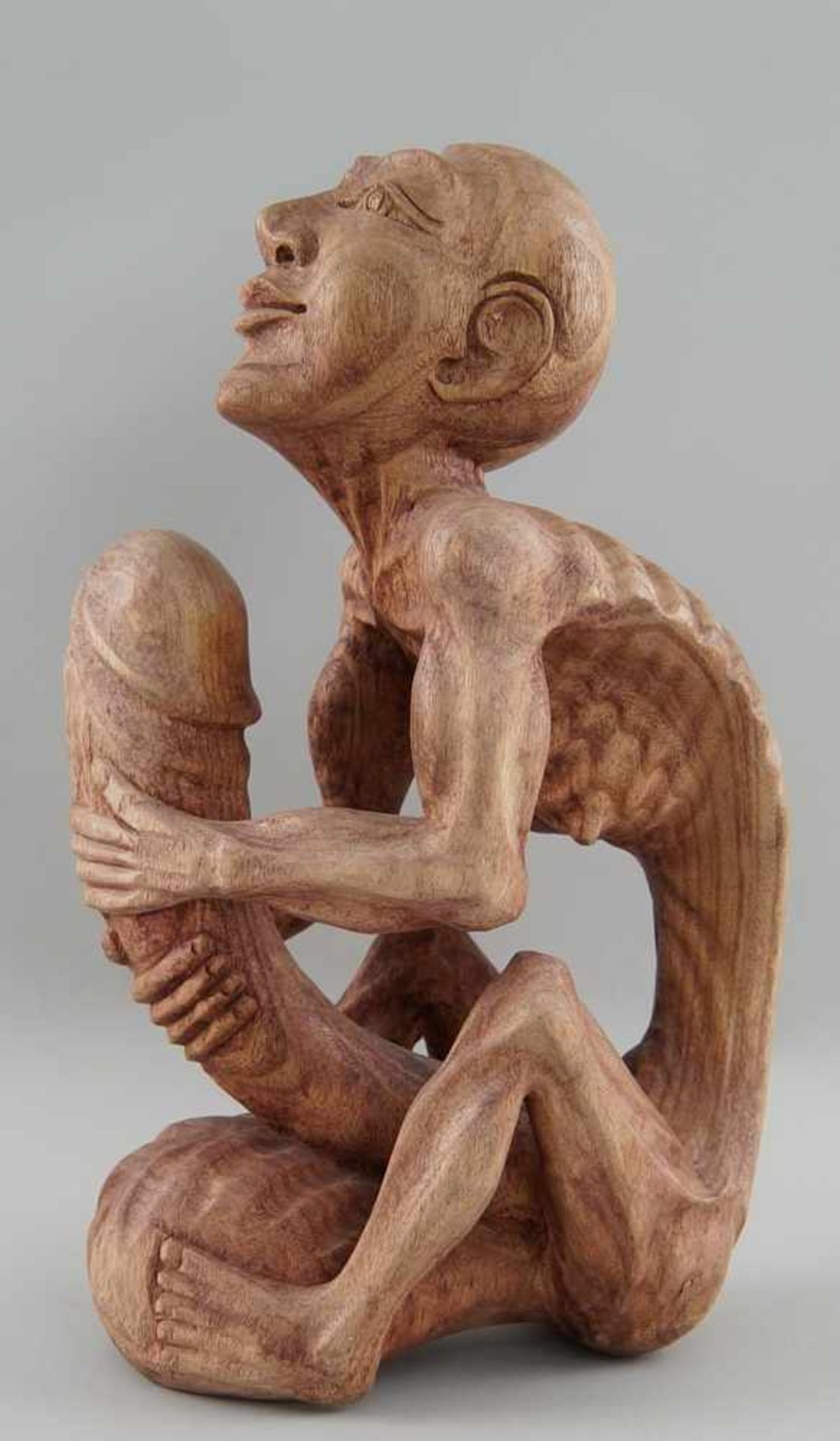 Fruchtbarkeitsskulptur / Ritualskulptur, Holz geschnitzt, H 36 cm - Bild 2 aus 4