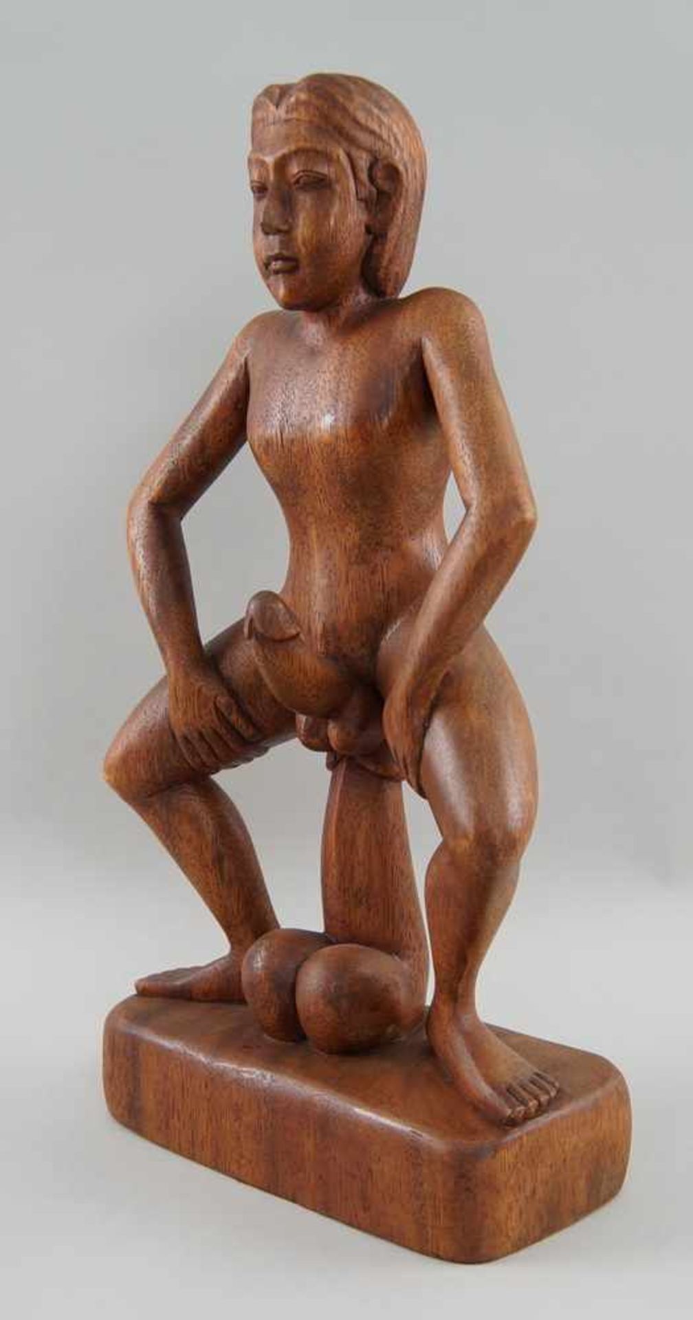 Fruchtbarkeitsskulptur / Ritualskulptur, Holz geschnitzt, H 41 cm - Bild 3 aus 4