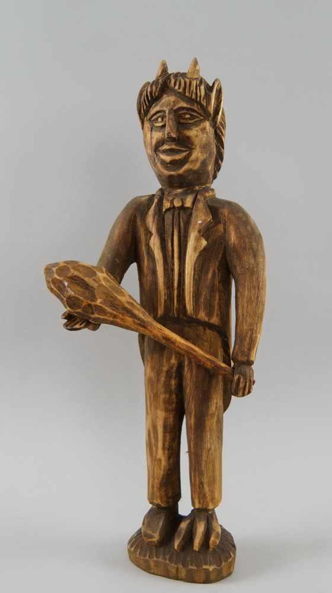 Stehender Teufel, Holz geschnitzt, H 40 cm