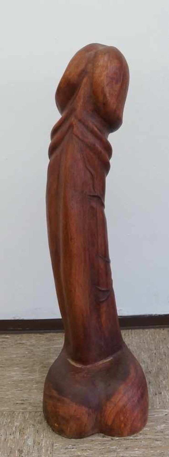 Grosser Phallus, Holz geschnitzt, H 98cm - Bild 3 aus 4