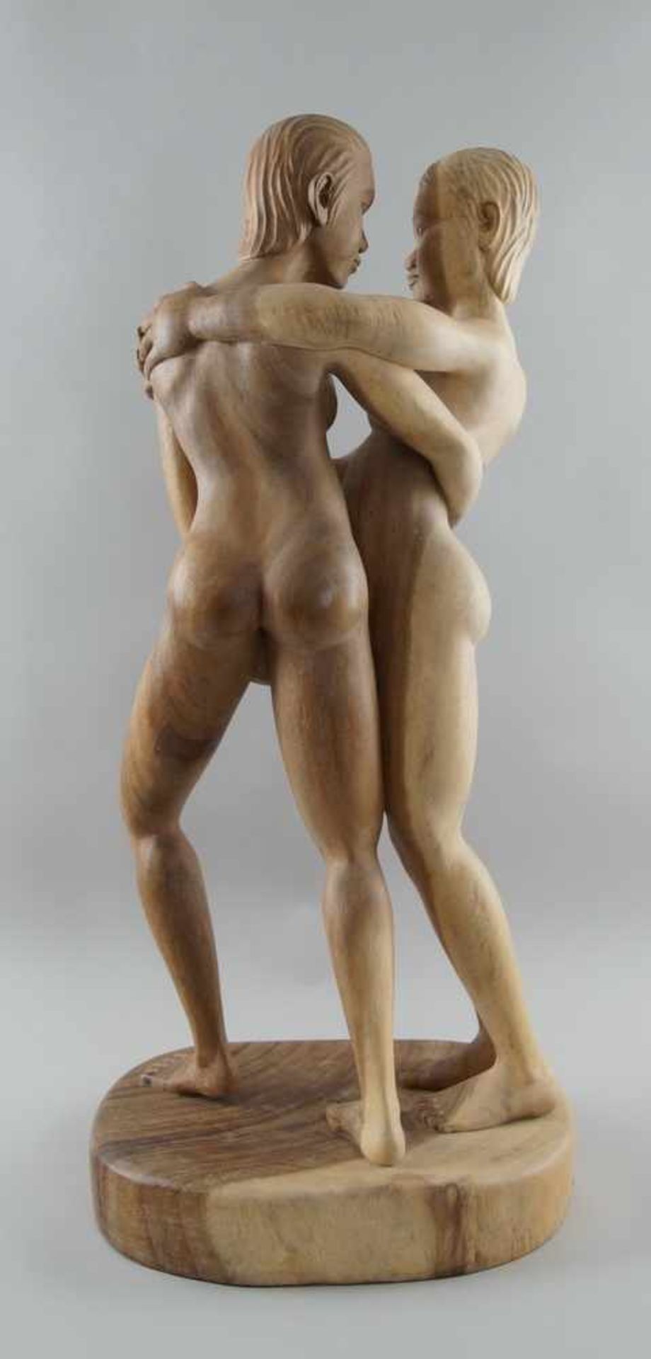 Männliches Paar, Akt, Holz geschnitzt, zwei Männer in erotischer Pose, H 80 cm cm - Bild 5 aus 5