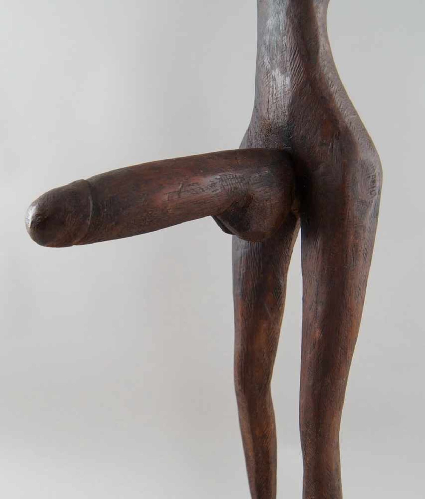 Fruchtbarkeitsskulptur / Ritualskulptur, Holz geschnitzt, Umbanda/Quimbanda-Brasilien, H102 cm - Bild 3 aus 5