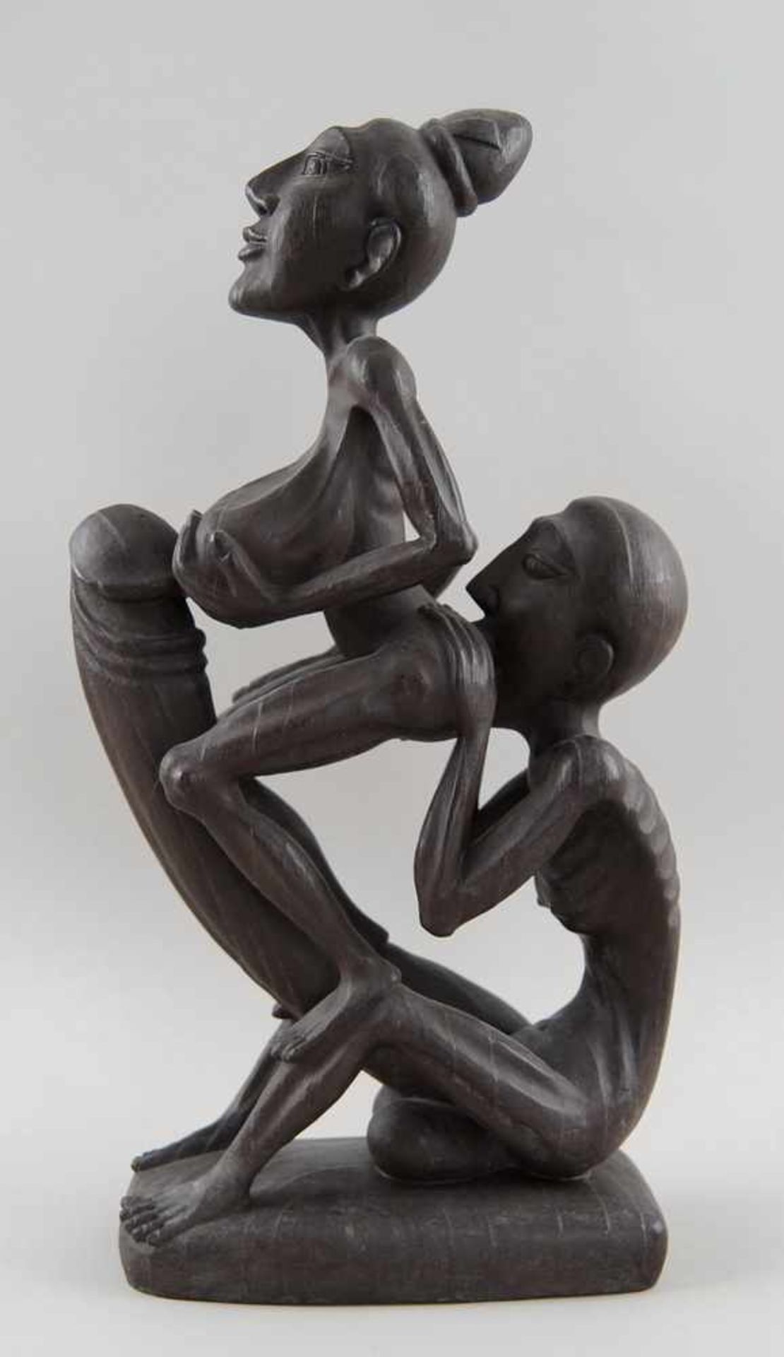 Fruchtbarkeitsskulptur / Ritualskulptur, Holz geschnitzt, Umbanda/Quimbanda-Brasilien, H42cm - Bild 3 aus 5