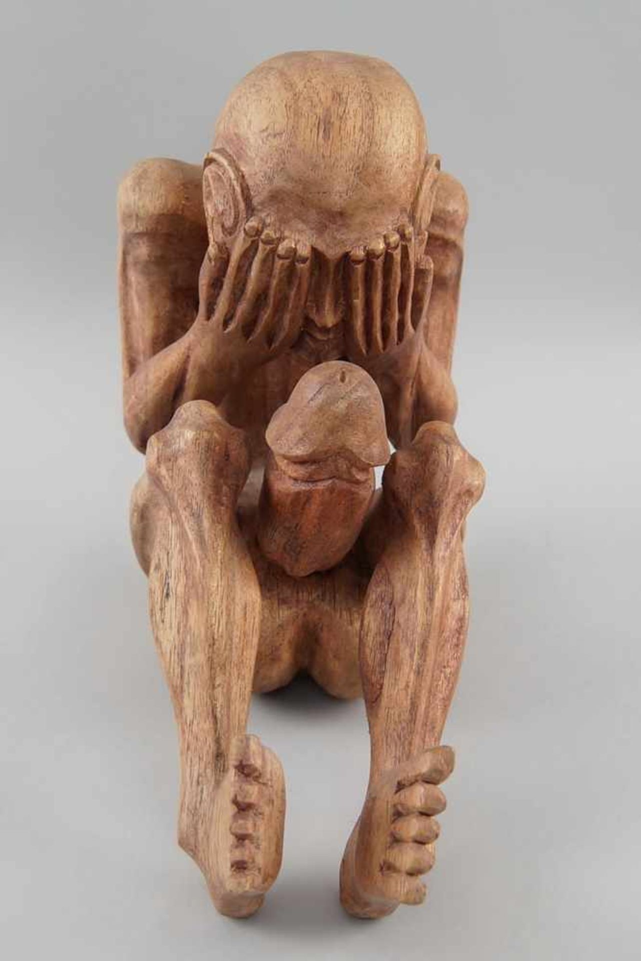 Fruchtbarkeitsskulptur / Ritualskulptur, Holz geschnitzt, H 23 cm - Bild 3 aus 4