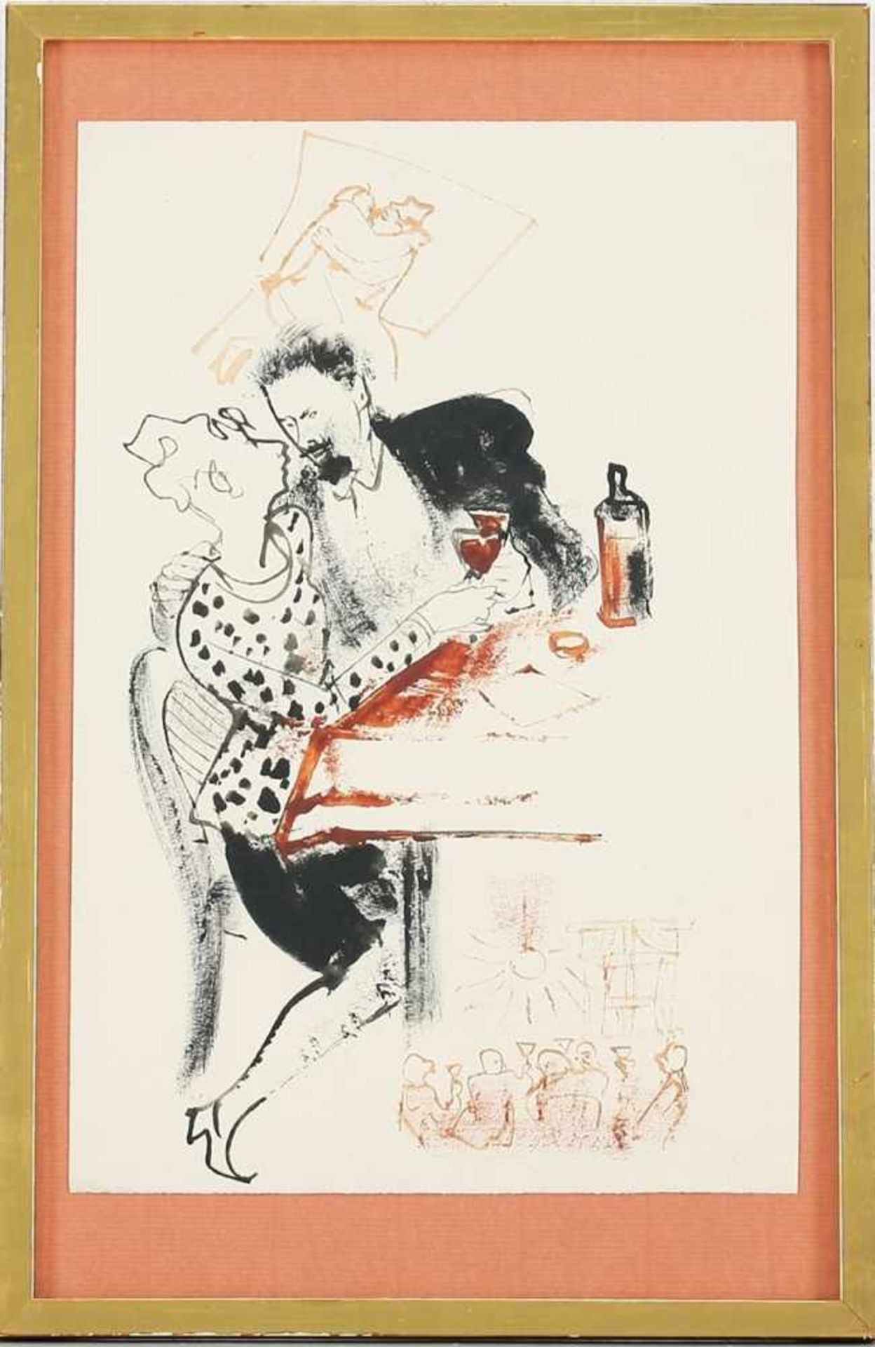 Hegenbarth, Josef Farbige Pinselzeichnung/ Papier. Illustration zum Gedicht "Ratschlag für gutes