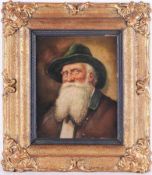 Olbrich, P. (Deutscher Maler, 1. H. 20. Jh.) Öl/Holz. Porträt eines bärtigen Mannes mit grünem