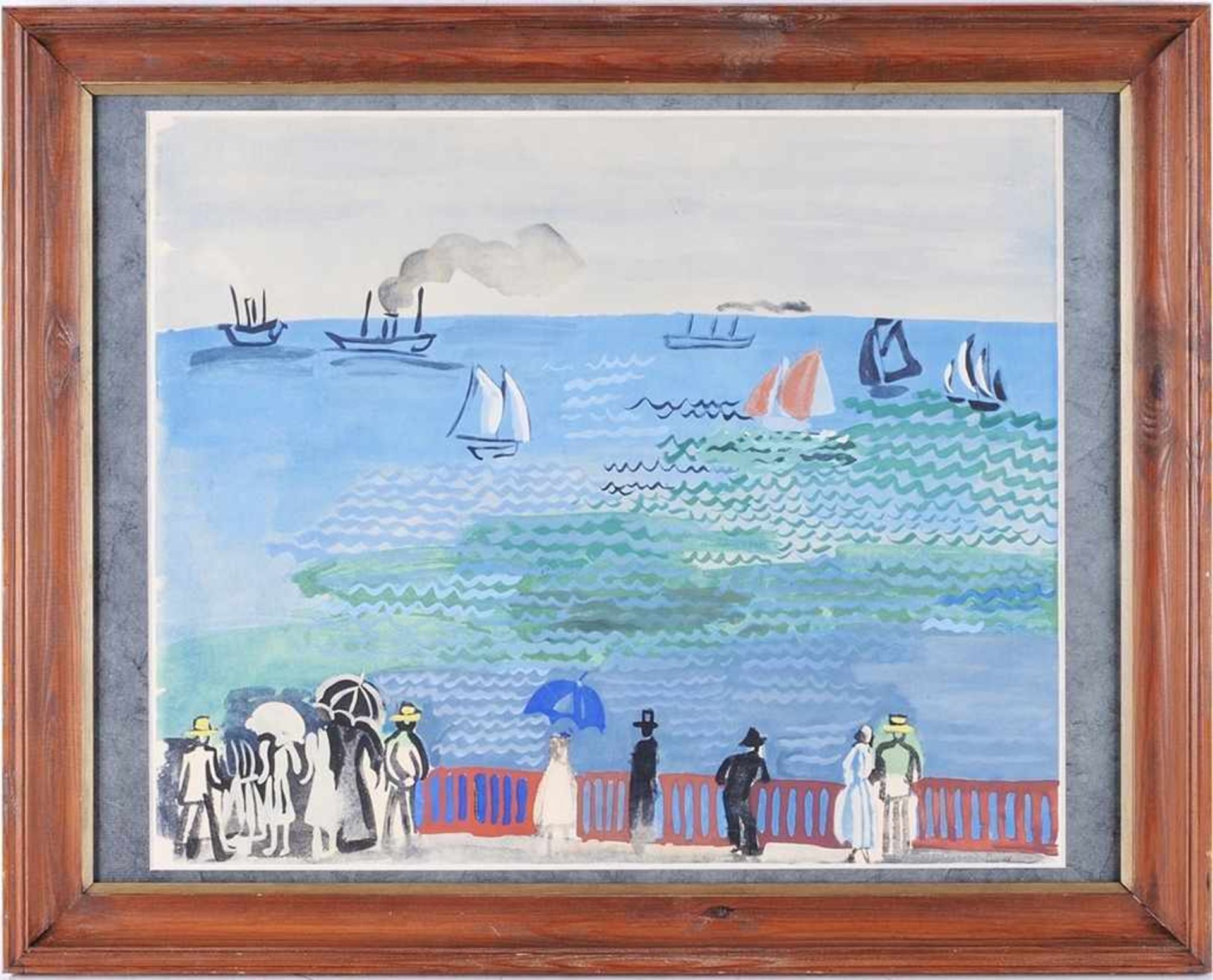 Dufy, Raoul (1877 Le Havre - 1953 Forcalquier) Farblithographie. "La mer au Havre". Rücks.