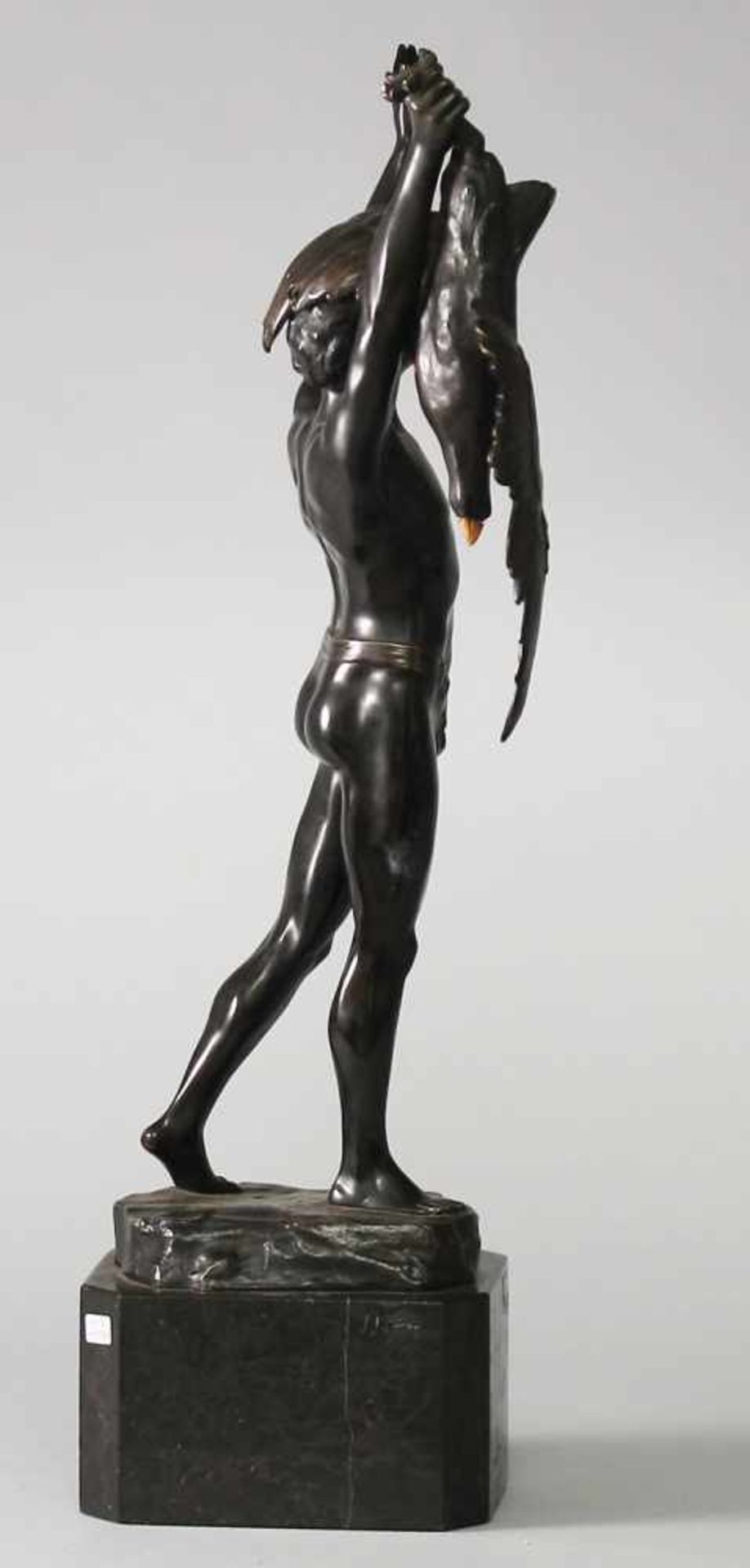 Schmidt-Felling, Julius Paul (Deutscher Bildhauer, 1835 - 1920) Bronze, patiniert. Auf oktogonalem - Bild 6 aus 9