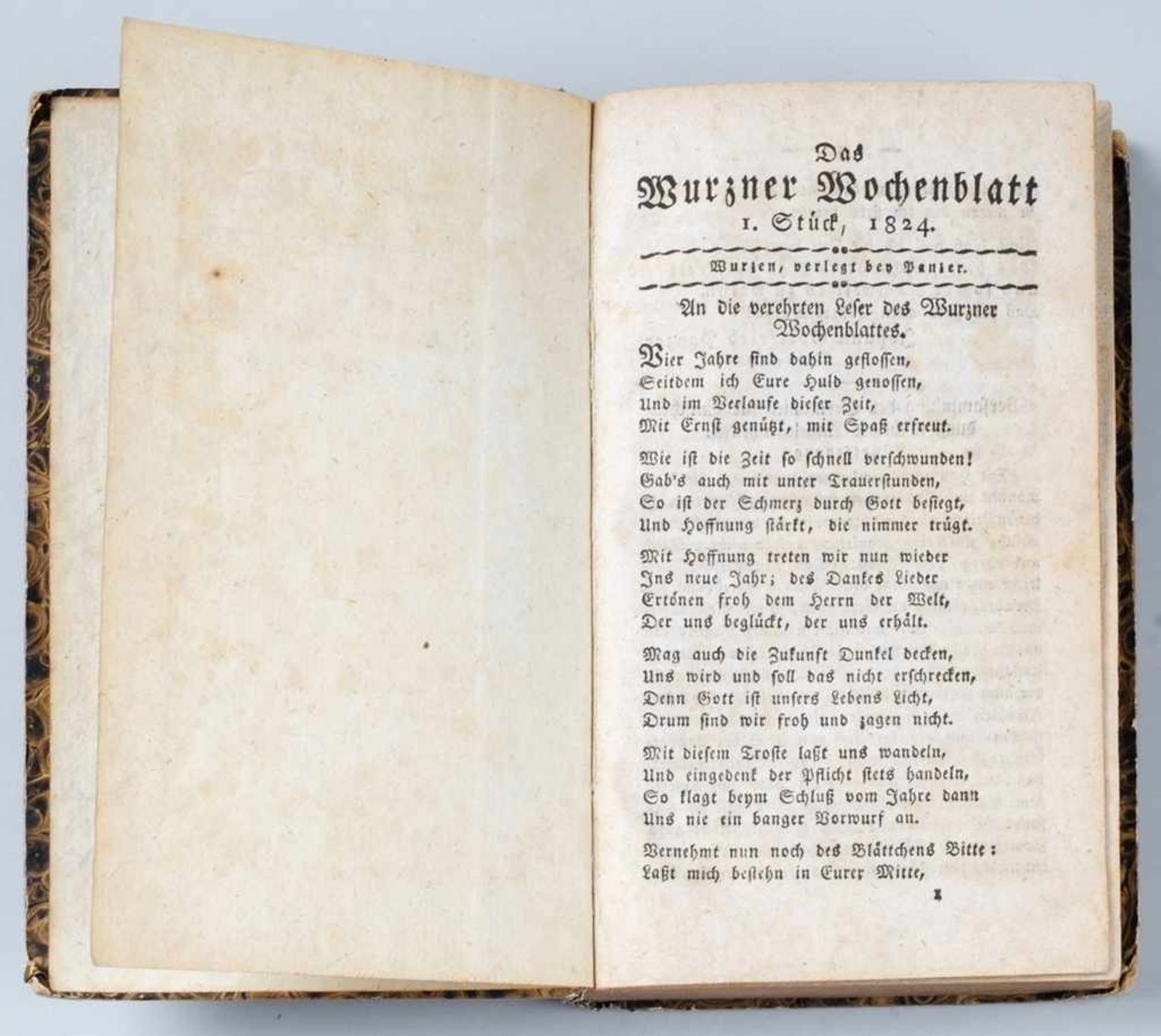 "Das Wurzner Wochenblatt" Ausgabe des 5. Jahrgangs, 1874. Hrsg. von Johann Gottfried Panzer, verlegt