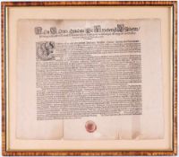 Herzoglich sächsische Verordnung Einblattdruck auf Papier mit rotem Siegel. Verordnung des Herzogs