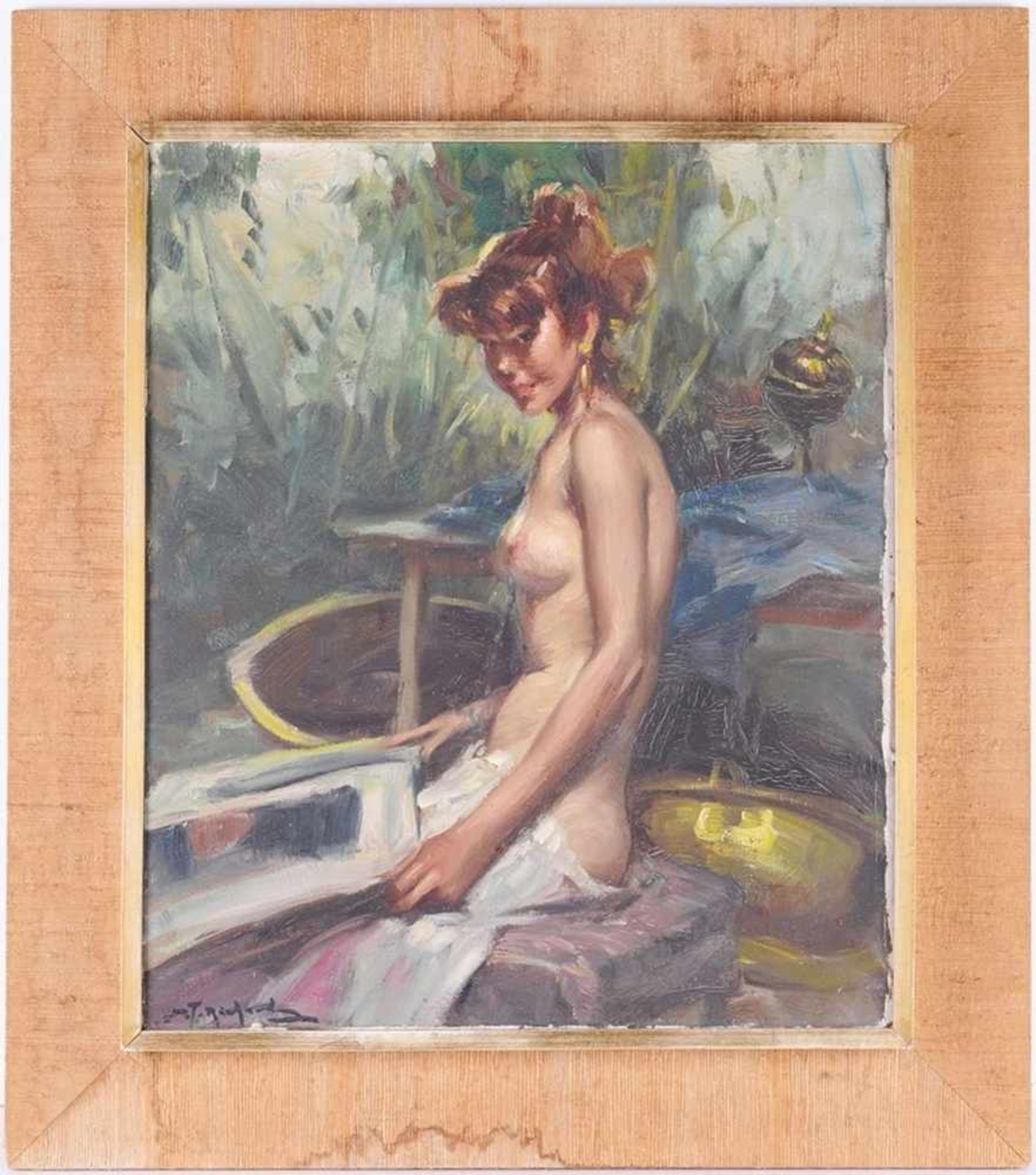 Durando Togo, Richard (Argentinischer Maler, geb. 1910 in Buenos Aires) Öl/Lwd. Sitzender weiblicher