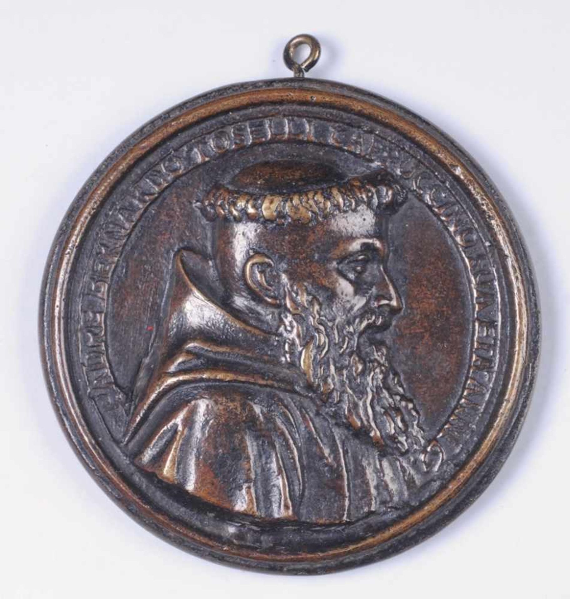 Medaille "Padre Bernardo Toselli" Bronze, patiniert. Profilrand. Avers im Relief Halbprofil des