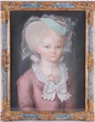 Unbekannt (Deutscher Maler, 2. H. 18. Jh.) Pastell/Papier. Porträt eines jungen Mädchens im