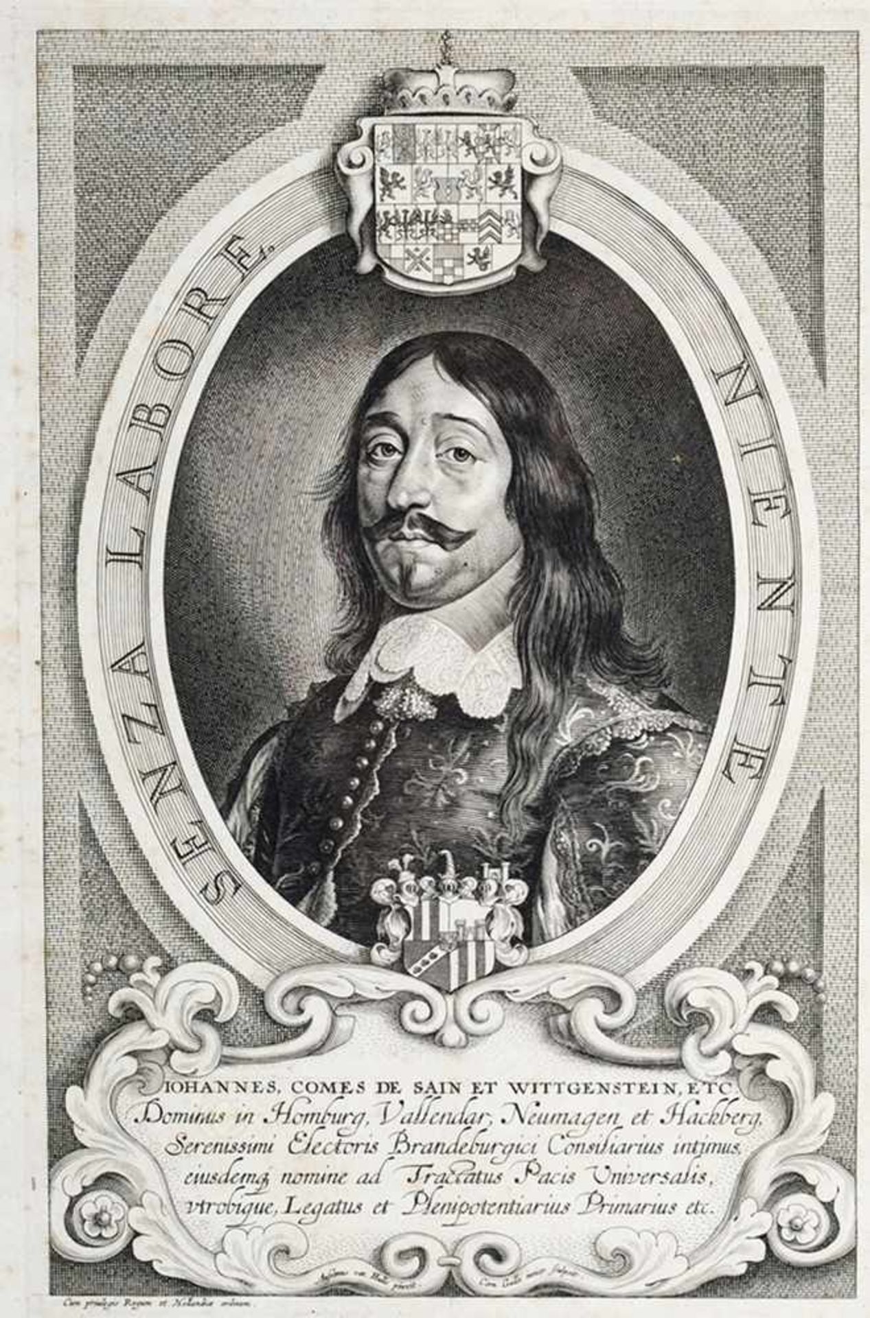 Galle der Jüngere, Cornelius (Antwerpen um 1615 - 1678) Kupferstich. Porträt d. Grafen Johann - Bild 2 aus 2