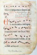Antiphonarblatt Pergament. Lithurgische Notenhandschrift, wohl 16./17. Jh. Ouadratnotation mit