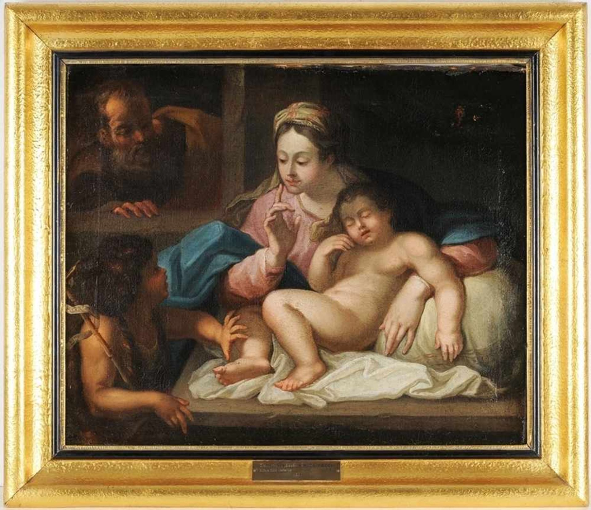 Carracci, Annibale Umkreis (um 1560 Bologna - 1609 Rom) Öl/Lwd. "La Madonna del silenzio", die
