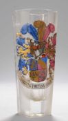 Bierglas der Rhenania Braunschweig Farbloses Glas. Konische Form. Facettschliff, abwechselnd