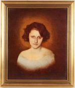 Mühlberg, Arthur (Deutscher Maler, 1868 - 1945) Öl/Hartfaser. Porträt einer jungen Frau im