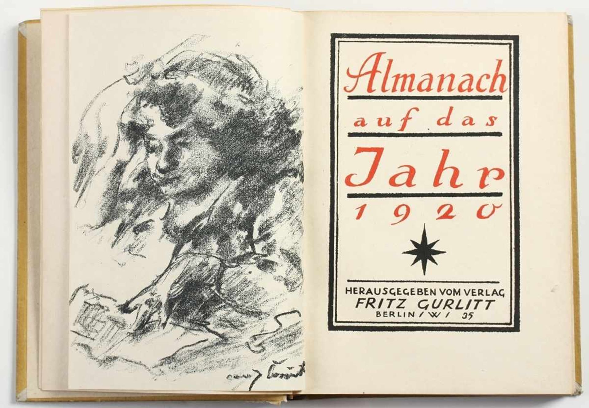 "Almanach auf das Jahr 1920" Hrsg. im Fritz Gurlitt Verlag, Berlin 1920. Ebd.-, Vorsatz- u. - Image 5 of 5