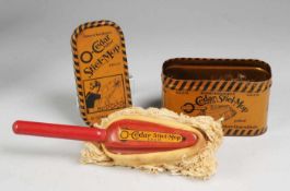 O-Cedar-Stiel-Mop mit Blechdose Holz, rot lackiert. Handmop mit aufschraubarem Stiel u.