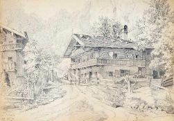 Compton, Edward Theodore (1849 Stoke Newington - 1921 Feldafing) Blei/ Papier. Alpine Landschaft mit