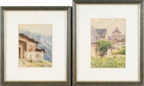 Münnich, Hans Blei, Aquarell/ Papier. 2 Bl. "Kaisergebirge bei Kufstein". L. u. sign. Rücks.