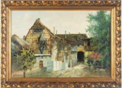 Curtius, G. (Deutscher Maler, 1. H. 20. Jh.) Öl/Lwd. Im Innenhof der Wartburg. L. u. sign. 54 x 80