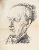 Liebermann, Max (Berlin 1847 - 1935) Lithographie. Porträt Gerhart Hauptmann. R. u. in Blei sign.