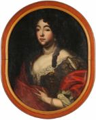 Unbekannt(Deutscher Maler, 18. Jh.) Öl/Lwd. Ovale Form. Porträt d. Maria Clara Elisabeth