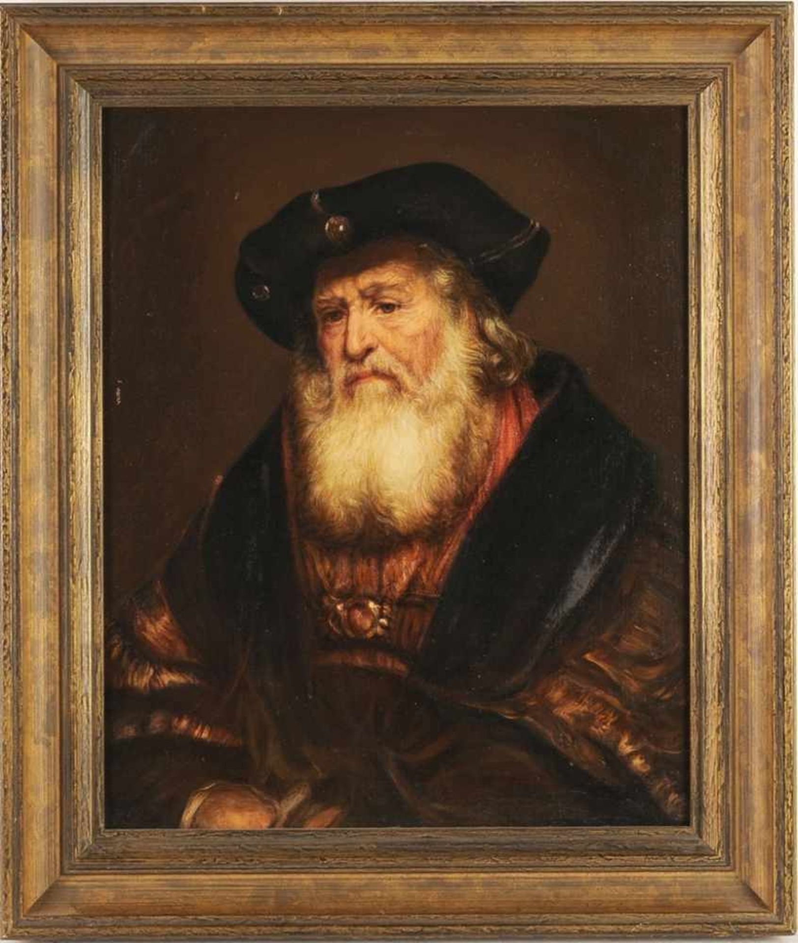Rembrandt van Rijn nach(1606 Leiden - 1669 Amsterdam) Öl/Lwd, auf Hartfaser kaschiert. Porträt eines