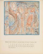 Graphikkalender 198012. Bl. Lithographie/ Algraphie. Arbeiten von Ingo Arnold ("Mondlicht-Spiel"),