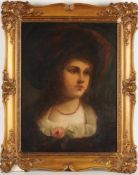 Unbekannt(Deutscher Maler, 1. H. 19. Jh.) Lwd., auf Hartfaser kaschiert. Porträt einer jungen Frau