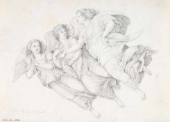Maltese, Antonio Falcon(Wohl italienischer Künstler, 19. Jh.) Blei/ Papier. Kopie dreier Engel eines
