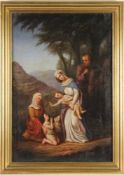 Unbekannt(Deutscher? Maler, 1. H. 19. Jh.) Öl/Lwd. Die heilige Familie mit Elisabeth u. Johannes