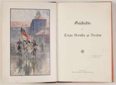 "Geschichte des Corps Borussia zu Breslau"Breslau, Wilh. Gottl. Korn, 1911. 286 S., Abb. s./w. mit
