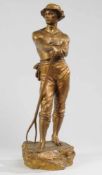 Lévy, Charles Octave nach(Paris 1820 - 1899) Bronze, patiniert. "Faneur". Auf felsartigem Sockel mit