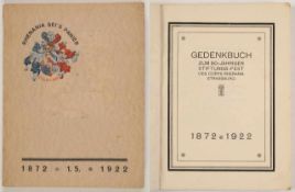 "Gedenkbuch zum 50-jährigen Stiftungs-Fest des Corps Rhenania Strassburg 1872-1922"Mit