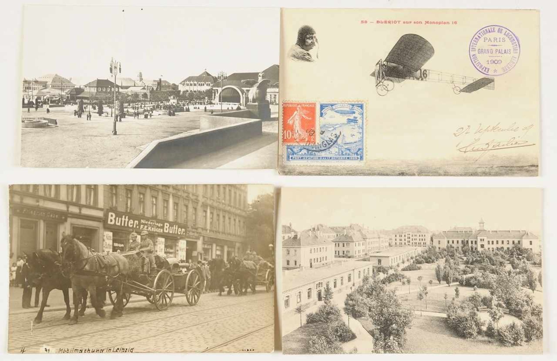 Konvolut Postkarten13-tlg. Versch. Motive, teilw. koloriert, u. a. Mobilmachung in Leipzig,