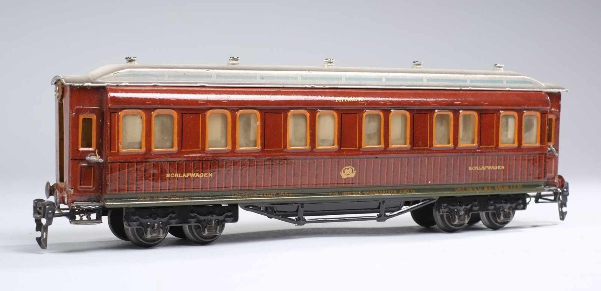 Märklin-Schlafwagen Nr. 1947Märklin S0, Schlafwagen, Teak-Optik, an den Stirnseiten Lampenbuchse