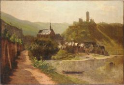 Malchin, Carl(1838 Kröpelin - 1923 Schwerin) Öl/Lwd. Blick auf Beilstein an der Mosel, im