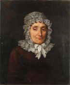 Unbekannt(Deutscher Maler, 1. H. 19. Jh.) Öl/Lwd. Porträt einer älteren Frau mit Spitzenkragen u.