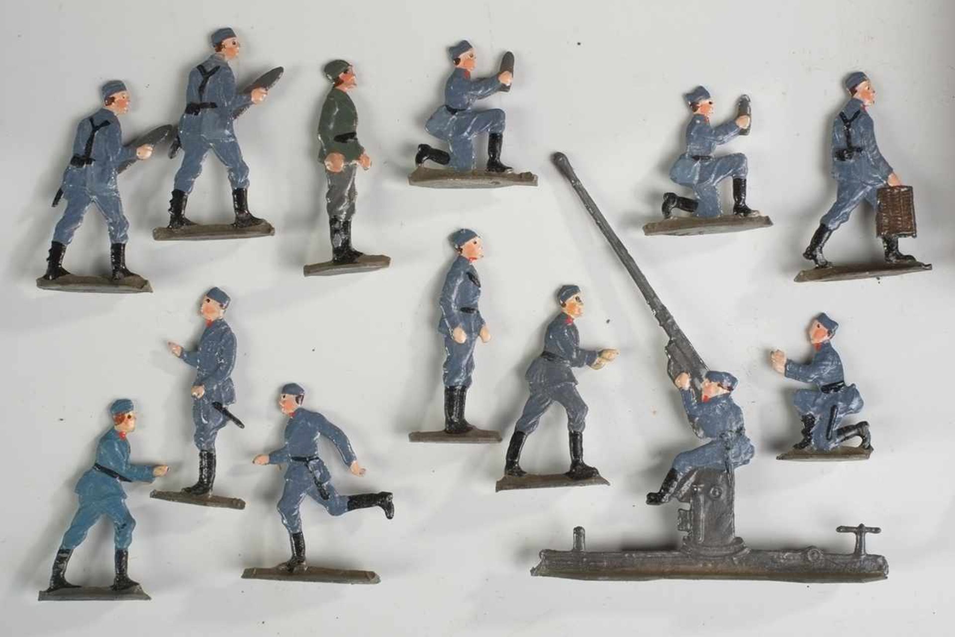 Zinnfigurenkonvolut Deutsches Militär 1./2. WK82-tlg. 8 schwere Artillerie u. Flak-Artillerie- - Bild 2 aus 2