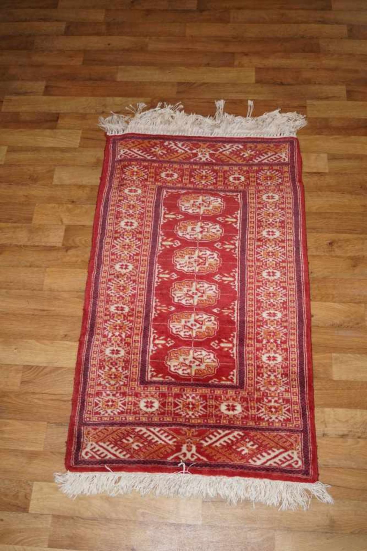 Teppich orientalischer Teppich, 59 x 104 cm, in gutem Zustand, Fransen ungleichmäßig