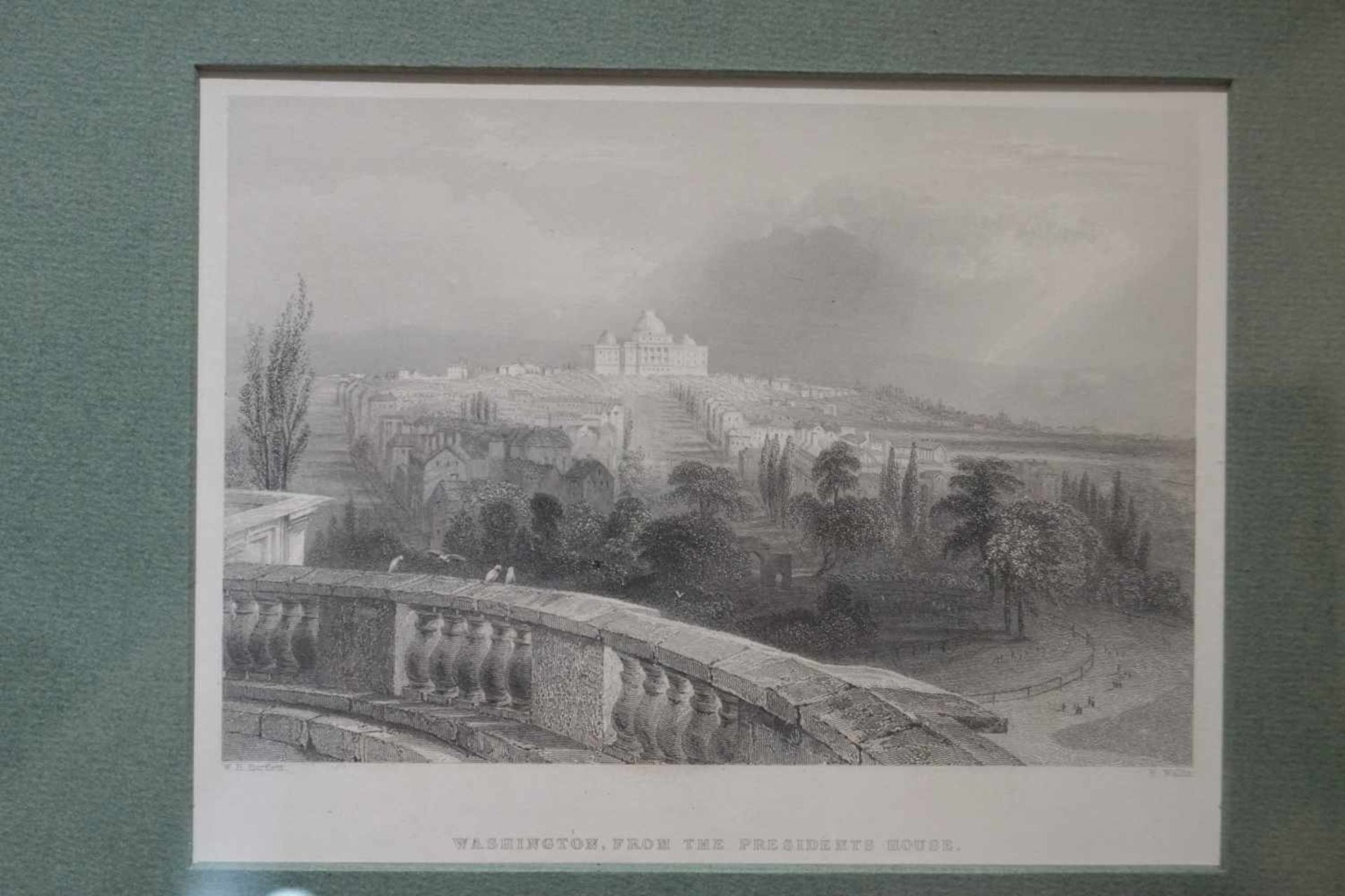 Stich der Aussicht vom Dach des Weißen Hauses, Washington D.C. William Henry Bartlett (1809-1854), - Image 2 of 4