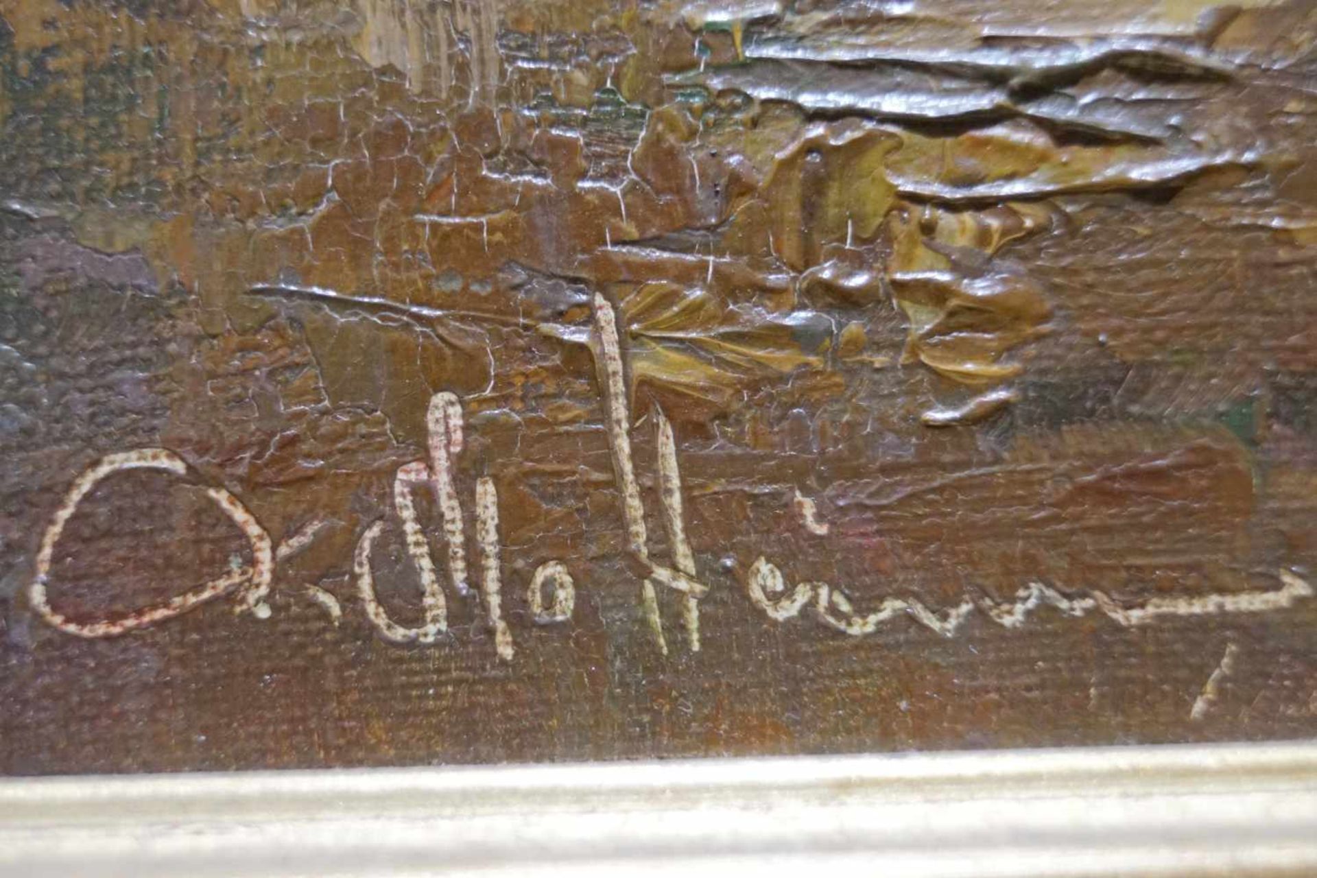 Parforcejagd Peter Otto Heim (1896-1966), Öl auf Leinwand, gerahmt, Höhe 66 cm x Breite 62 cm, - Bild 2 aus 3
