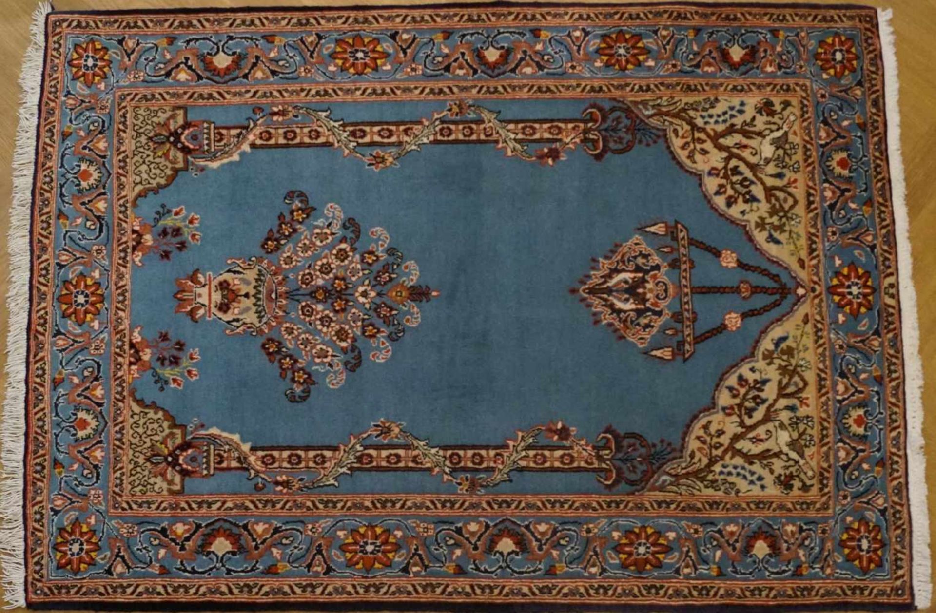 Ghom Persien, Korkwolle, Länge 1,55m x Breite 1,05m, in einem sehr guten Zustand