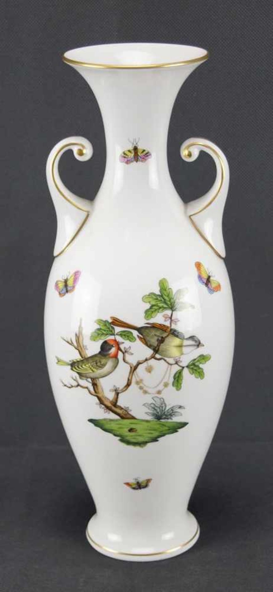 Henkelvase, HerendDekor Rothschild, Höhe 32 cm, in sehr gutem Zustand