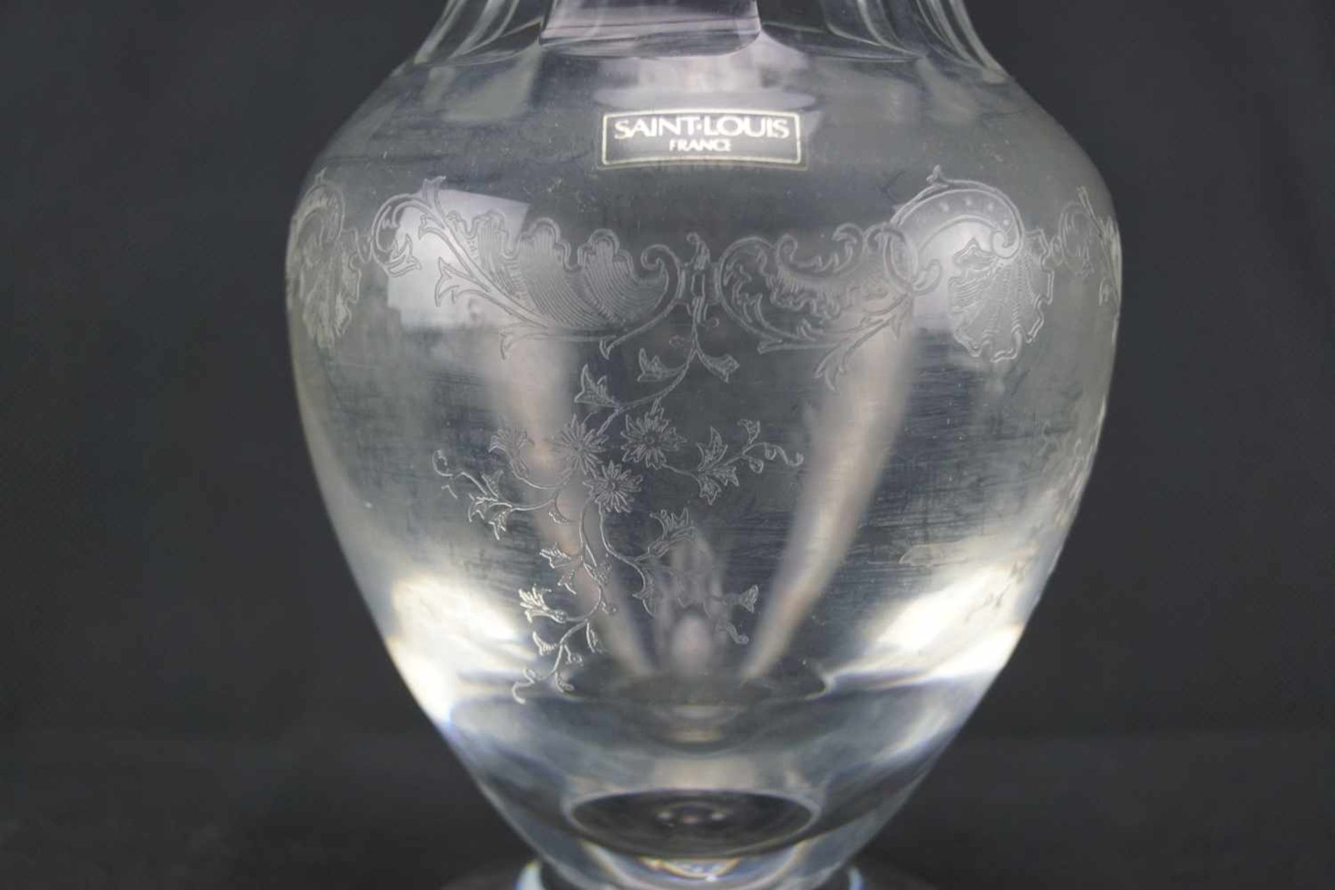 Vase, Saint LouisMit Ätzmarke versehen, Serie Massenet, Rocaillenverzierung, Höhe 23,5 cm, in sehr - Bild 3 aus 3